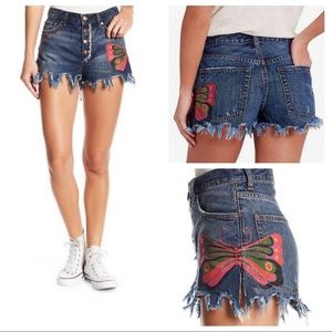 We The Free People denim “boulder beach” shorts